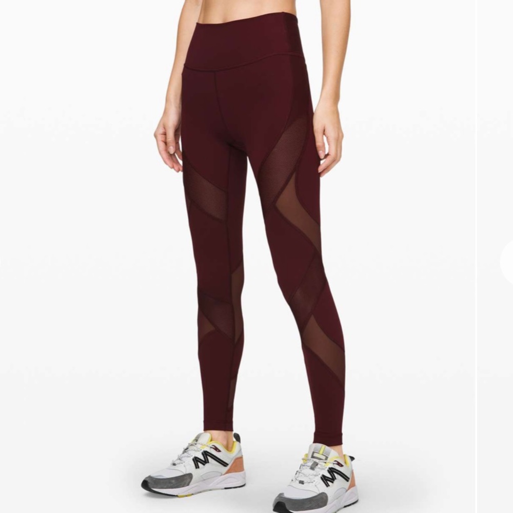 Lululemon Wunder Under High-Rise Tight Garnet Mesh 28"